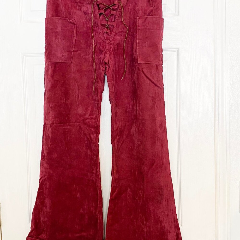 Vintage Purple Velour Bellbottoms, 1974 Pants, size 11